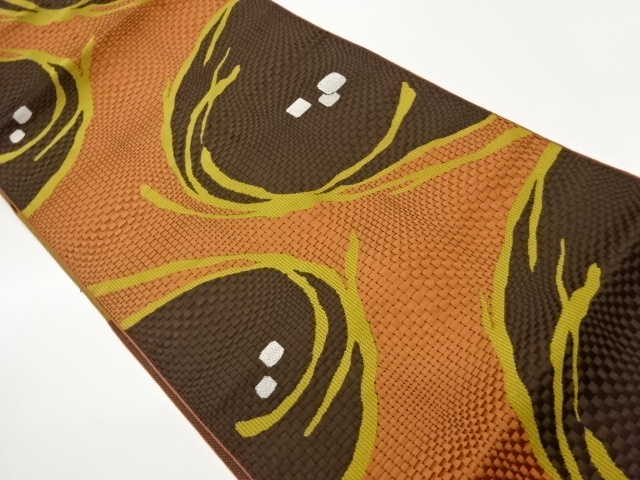 本場筑前博多抽象丸文模様名古屋帯